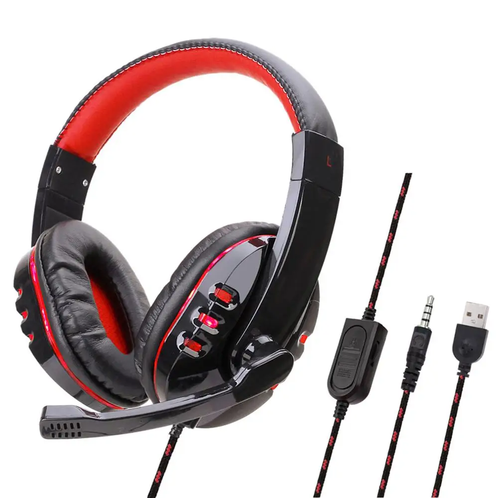 Игровая гарнитура USB наушники С микрофоном для PS4 PS3 видео игры проводные стерео 3