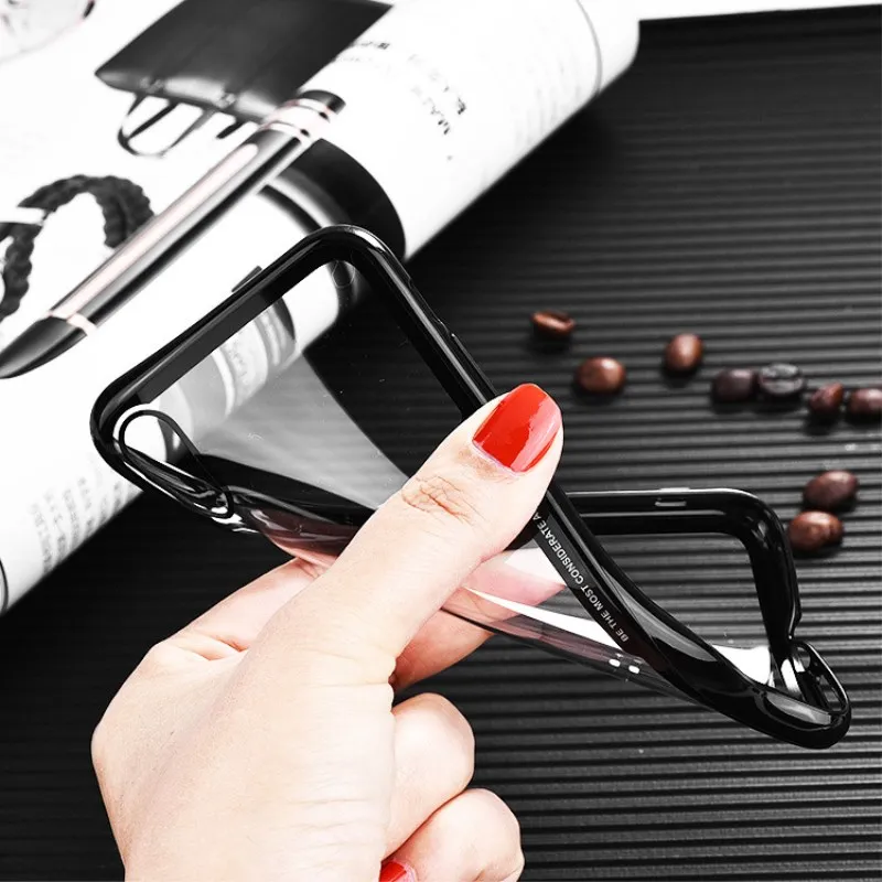 Оригинальный ясно мода TPU + PC тонкий мобильный телефон сзади Мягкая Обложка рамка