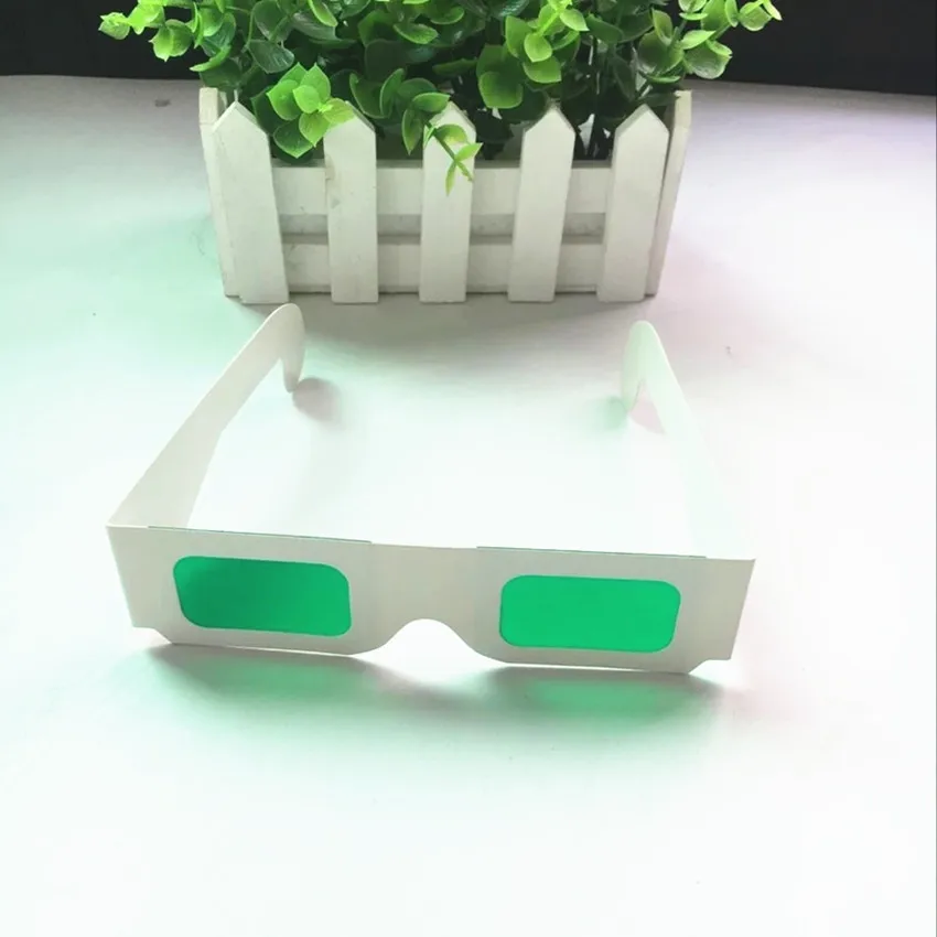 Бесплатная доставка (100 шт./лот) Многоразовые 3D очки из белой бумаги в бумажной