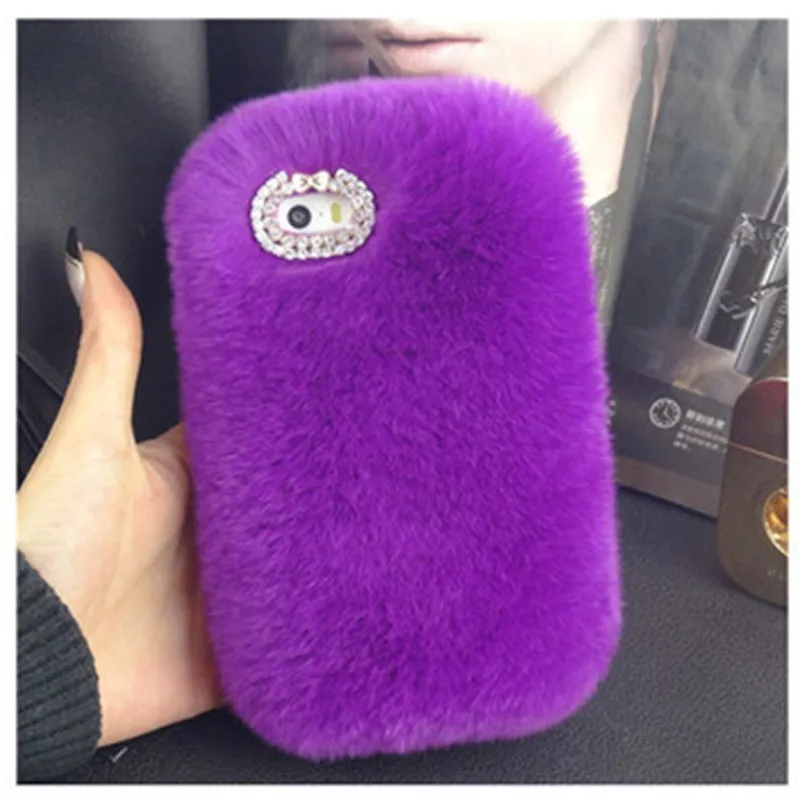 1 шт. мягкий пушистый теплый чехол для телефона с натуральным кроличьим мехом Huawei