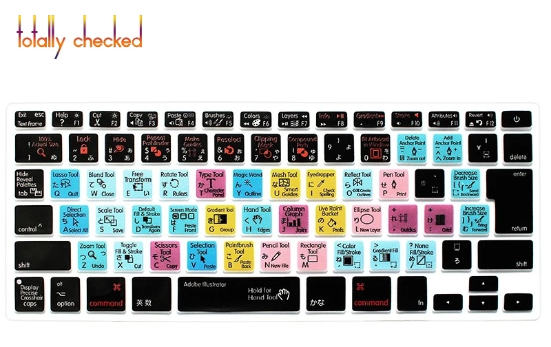 Для Macbook Air Pro Retina 13 &quot15&quot 17 &quotAdobe Illustrator AI Hotkeys Японский силиконовый чехол для