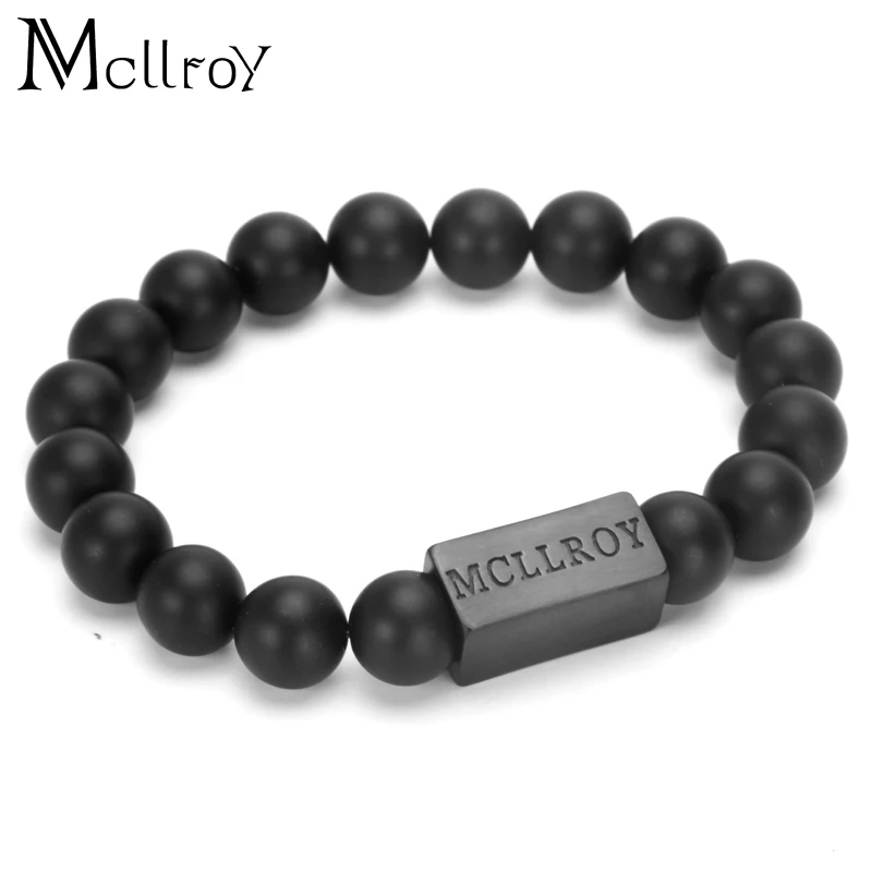Браслеты mcllroy 8 мм натуральный камень из бисера блок браслет Для мужчин ручной