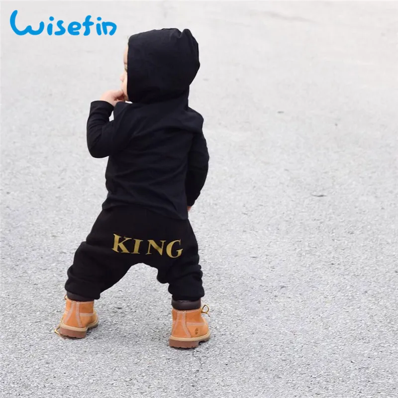 Wisefin/черный комбинезон для новорожденных мальчиков зимний с капюшоном и длинными