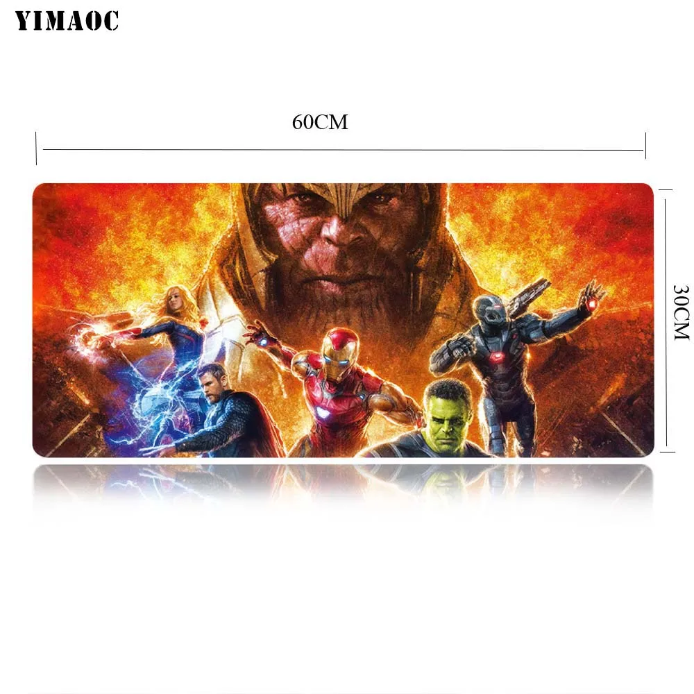MP4 30x60cm YIMAOC Мстители Endgame Marvel Коврик Для Мыши Компьютерный коврик для мыши Противоскользящий натуральный каучук игровой коврик для мыши 30x60 см - Цвет: MP4 30x60cm