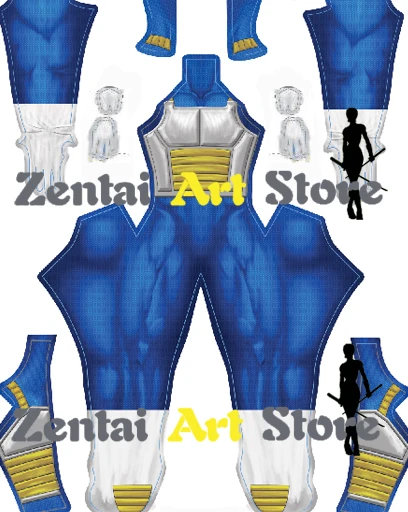 Dragon Ball Z Vegeta Супер Саян косплей костюм 3D принт синий Saiyan с жилетом и перчатками с принтом V3 Хэллоуин зентай боди
