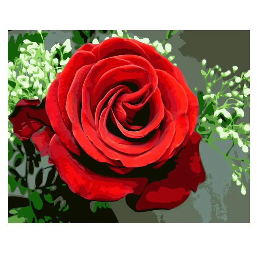 rose painting 14 RIHE Подсолнух абстрактная Цветочная живопись Diy Цифровая Роза живопись по номерам Современная Лилия настенная художественная картина для домашнего декора 40x50 см - Цвет: rose painting 14