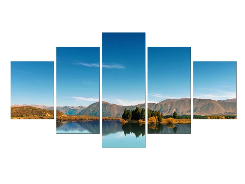 

Картина на холсте с изображением красивых осенних озер и гор, 5 шт.