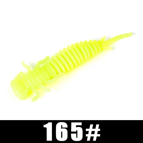 002 Larva Soft Lures 50mm 76mm 89mm Artificial Lures Fishing Worm Silicone Bass Pike Minnow Swimbait Jigging Plastic Baits - Color: 002