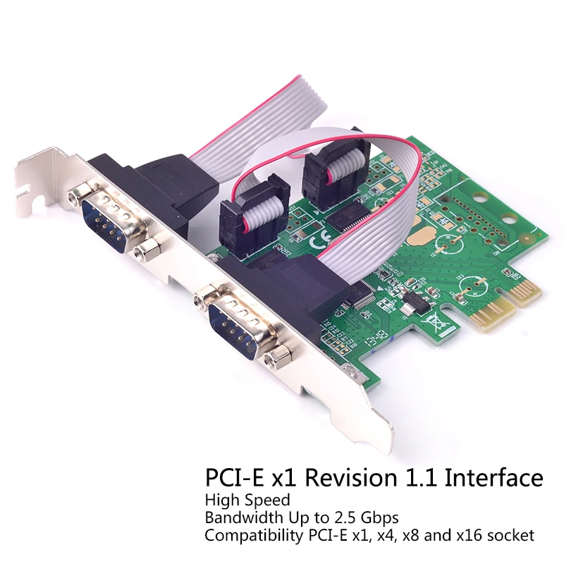 Высококачественный интерфейс PCI express 2 порта серийный PCI-e 1x Карты Multi RS232 DB9 COM