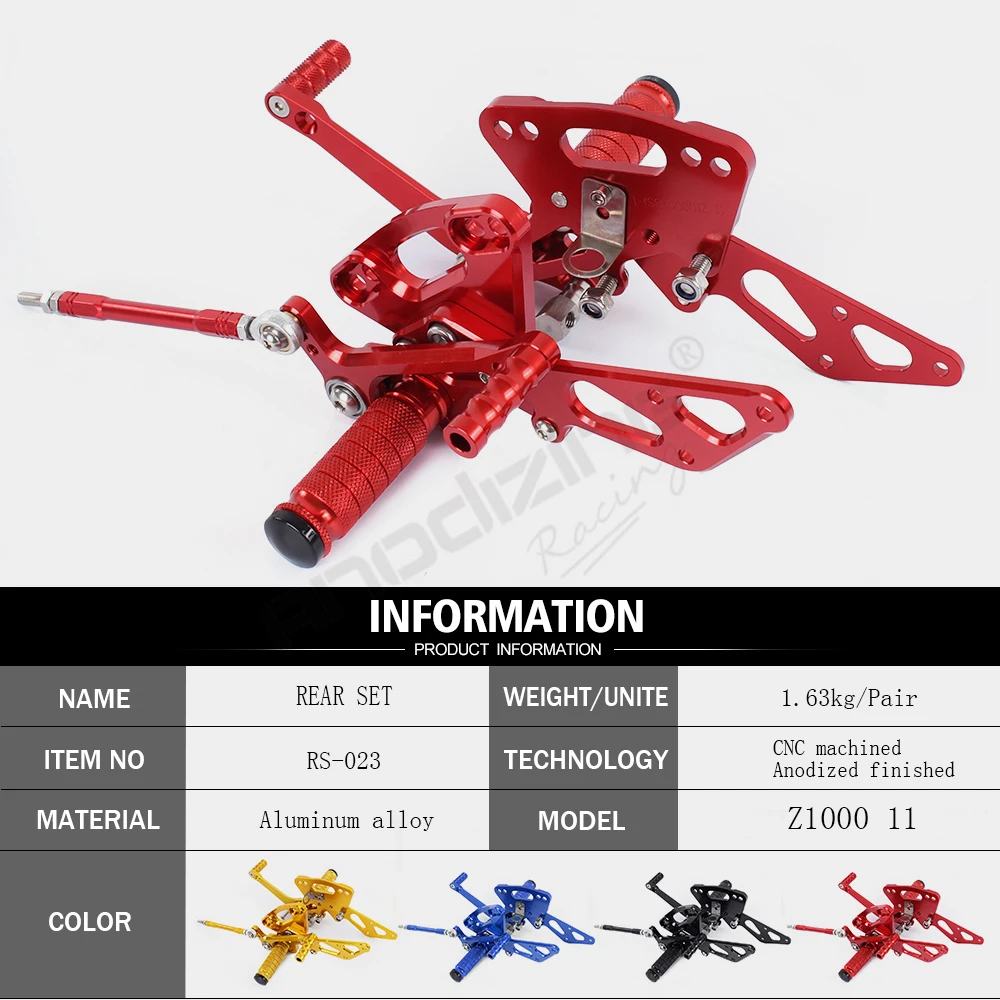 Полный CNC алюминиевый мотоцикл Регулируемый Rearsets задние наборы подножки для KAWASAKI