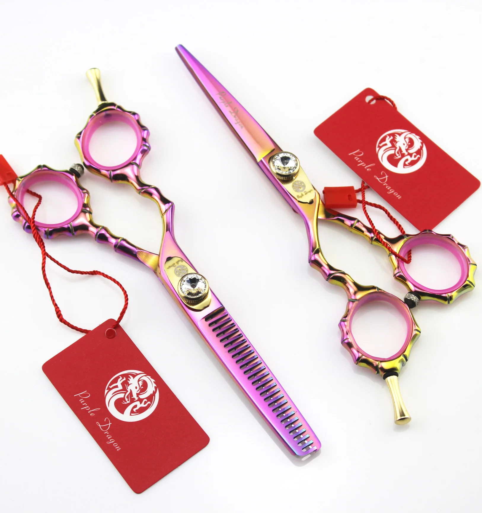 5 дюймов фиолетовый топ Профессиональные парикмахерские бамбуковые левые ручки