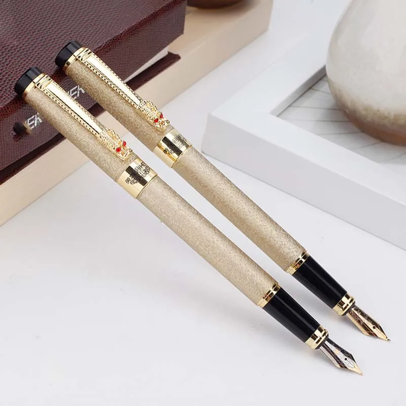 Набор канцелярских принадлежностей высокого металла золотой зажим чернил 0,5 мм 1,0 мм Роскошное Качество самопишущее перо