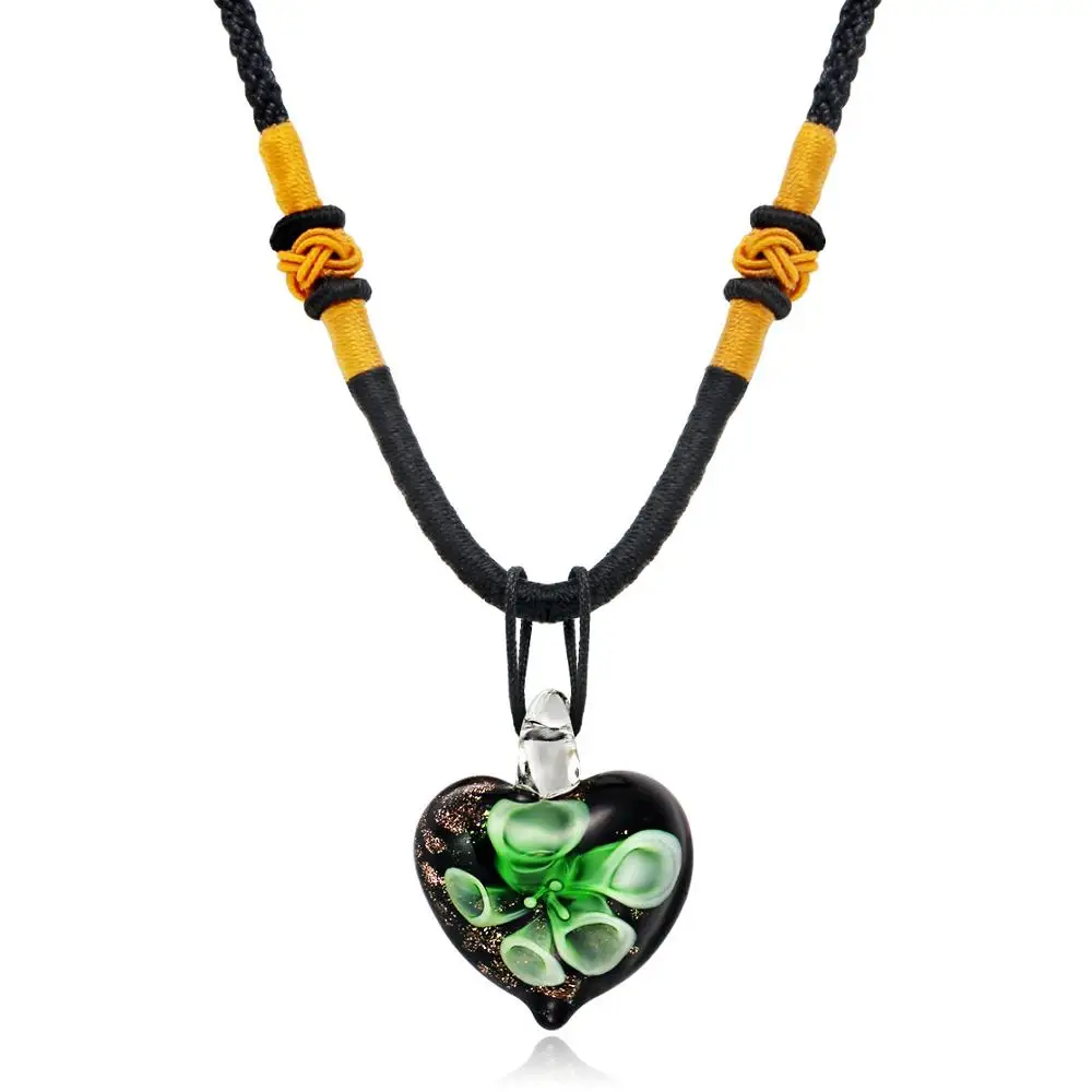 Ожерелье с подвеской натуральное зеленое синее розовое декоративное сухое