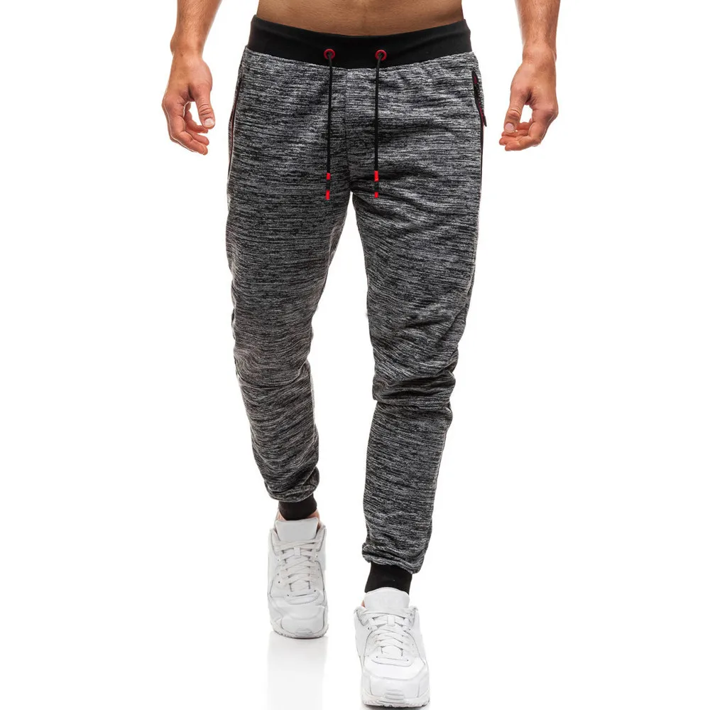 Мужские осенние джоггеры Лоскутные Повседневные Спортивные штаны на шнуровке