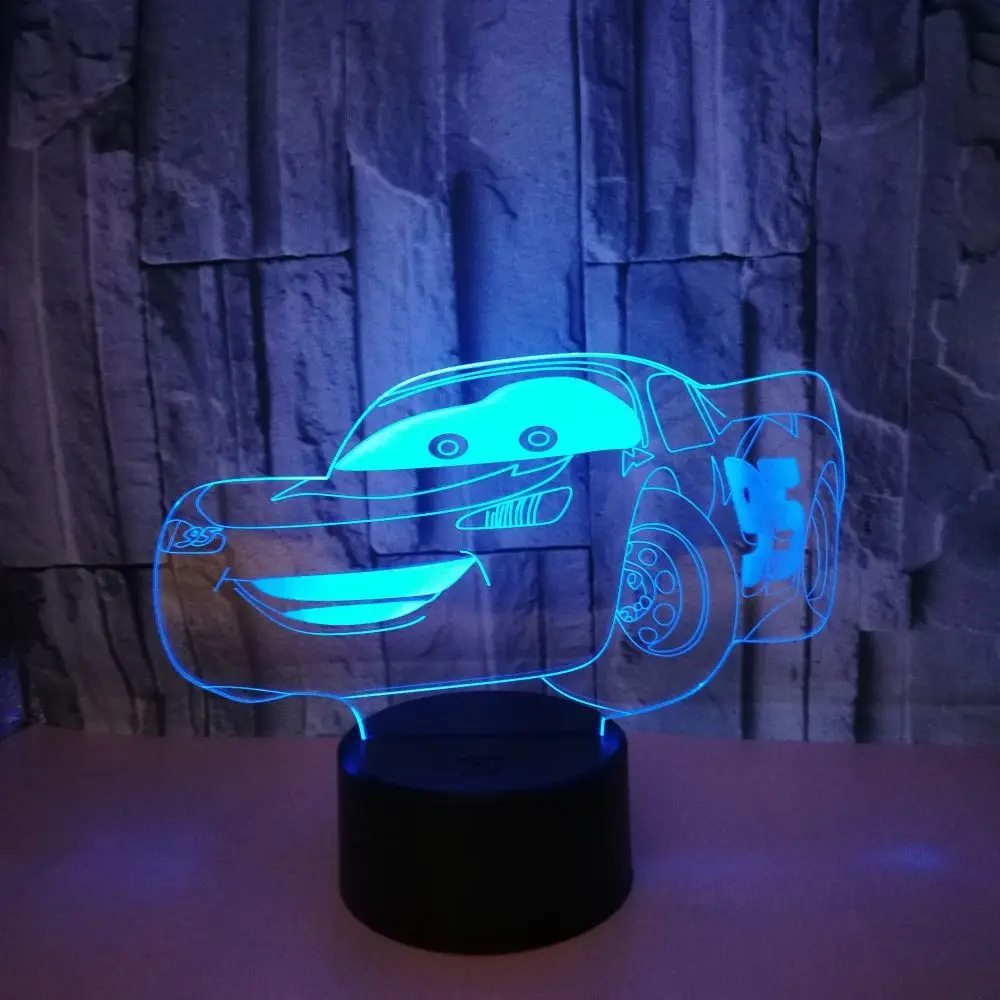 Новая спортивная Автомобильная 3d лампа цветная постепенная иллюзия