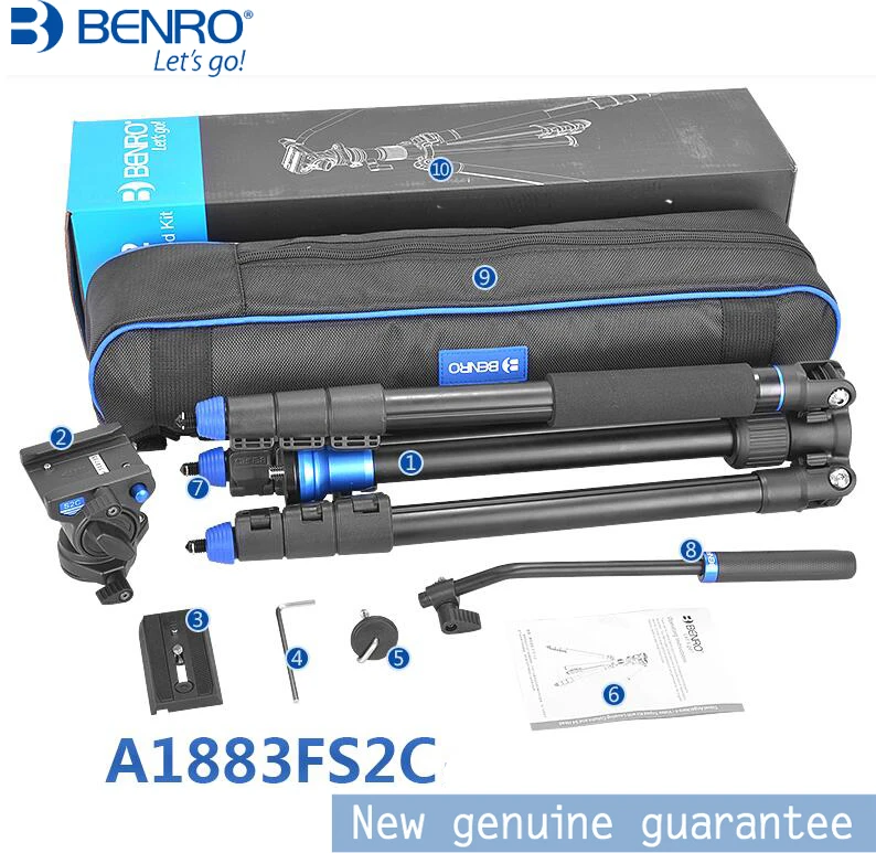 Штатив BENRO Aero 2 A1883fS2c профессиональный алюминиевый Трипод для видеокамеры 3D