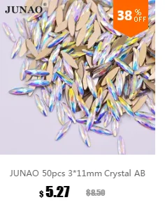 JUNAO 10*14 мм 13*18 мм, форма в виде капли Аквамарин Стразы ab Crystal Пришивные акриловые кристаллы камни не Вышивание стразами бусины