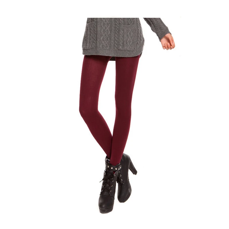 Wine Red RIMIUT, длинные леггинсы для женщин, для девочек, повседневные, теплые, зимние, искусственный бархат, вязаные, толстые, тонкие, леггинсы, супер эластичные штаны - Цвет: Wine Red