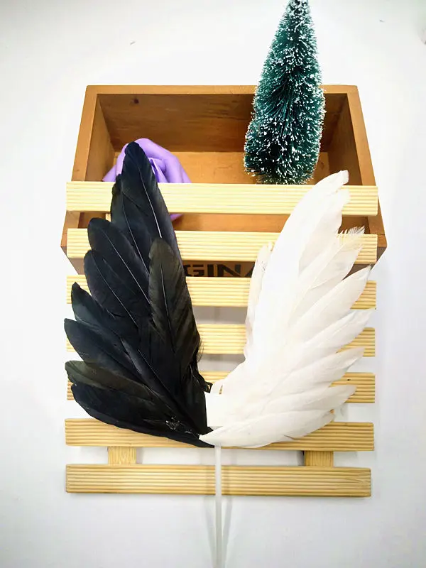 Оптовая продажа белые крылья ангела Рождественская елка украшение для вечеринки