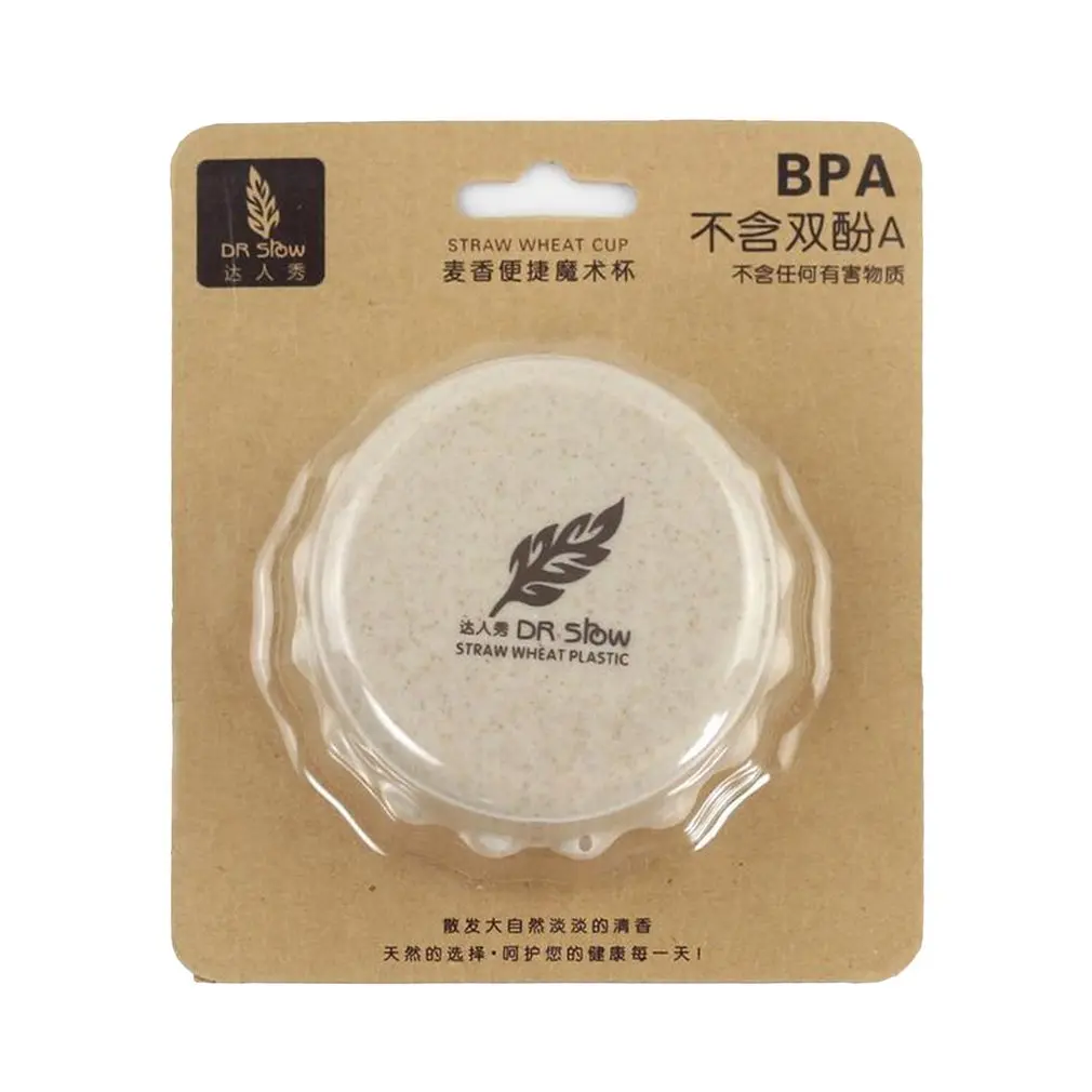 Портативный Складной стакана воды Чай 130 мл пшеничной соломы для Крытый складной