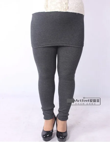 1 шт., 3XL, плотные осенне-зимние женские вельветовые леггинсы размера плюс из 2 частей с мини-юбкой, эластичные длинные штаны, XXXL