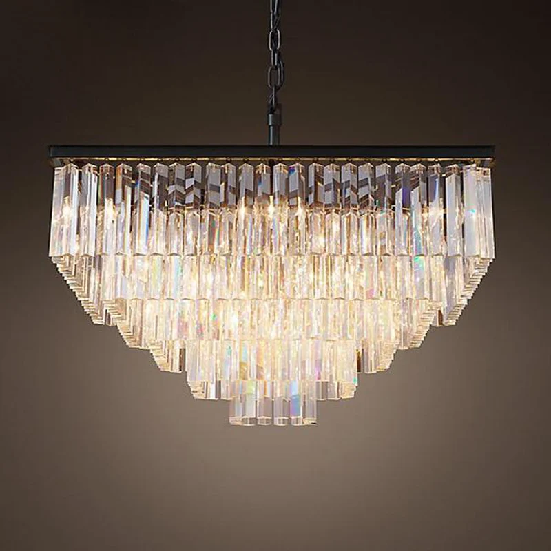 Роскошная американская Подвесная лампа Хрустальная ретро большая люстра E14