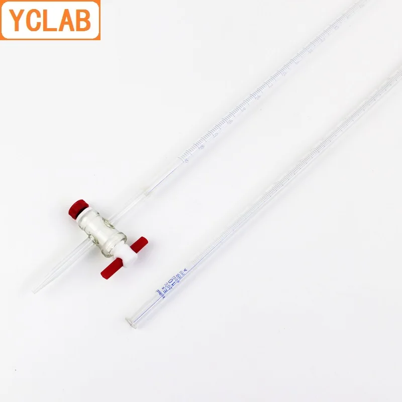 YCLAB 50 мл буретка с PTFE стопкоком класса А прозрачное стекло лабораторное