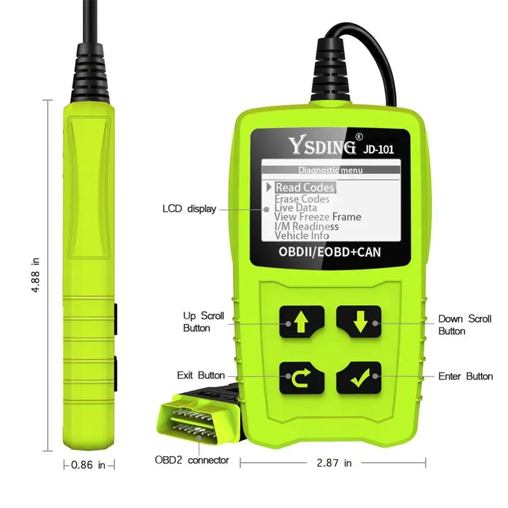 YSDING 101 OBD2 автомобильный сканер OBD Автомобильный диагностический инструмент на