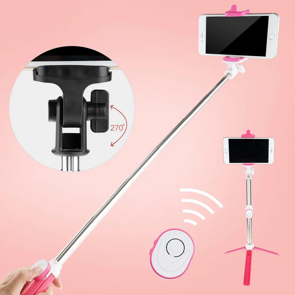 Travor Выдвижная селфи палка штатив с Дистанционный затвор Вluetooth для iPhone 6 7 8 Plus IOS