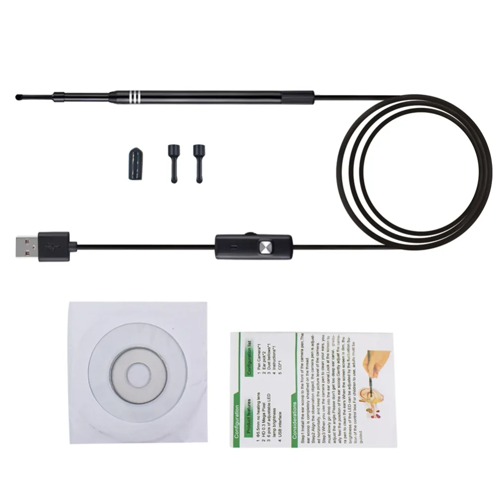 USB Visual Ear Cleaning Endoscope Camera Diagnostic Pick Tool Cleaner Android For Windows PC IOS Comupter | Безопасность и защита