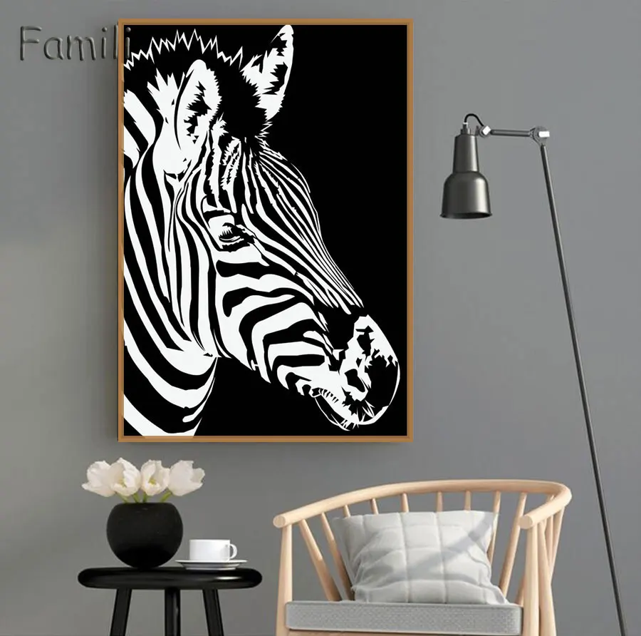 

Canvas Painting Prints No Frame Scandinavian Zebra Stripes Nordic Abstract Wall Pictures for Living Room Art Decoration Picture