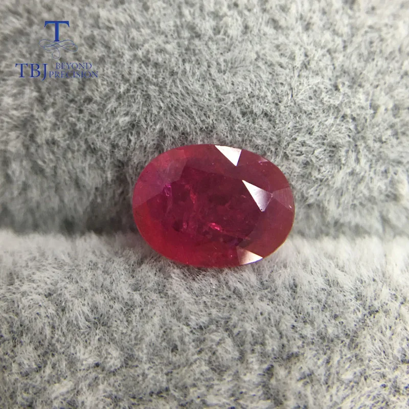 TBJ натуральный обработанный Рубин овальной формы красный рубин 1.3ct свободные
