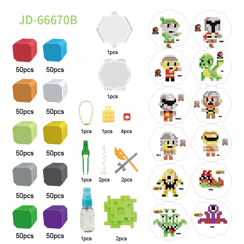 66670B without box DOLLRYGA 66670AB бусины в пазле для детей Аква набор игрушек малыш ремесло бисер knutselen kinderen Jouet Enfant Пена шарик девочка подарки - Цвет: 66670B without box
