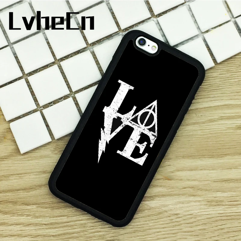 LvheCn ТПУ чехлы для телефонов iPhone 6 6S 7 8 Plus X 5 5S 5C SE 4 4S ipod touch 4 5 6 Чехол всегда Любовь Гарри Поттер черная резина