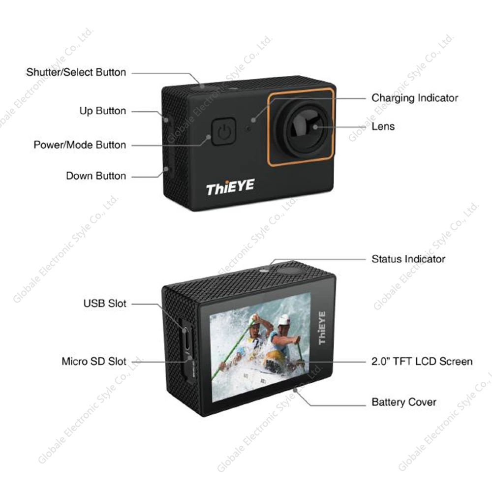 THiEYE I20 водонепроницаемая Спортивная экшн видеокамера 1080 P 30fps 2 0 &quotlcd 170D подводный