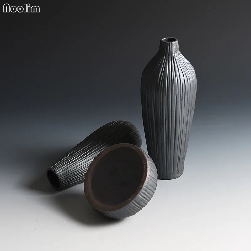 Цзиндэчжэнь модная классическая черная керамическая ваза Ретро контейнер