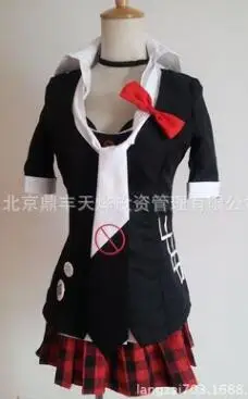 Type A Danganronpa cosplay Dangan Ronpa Junko Enoshima embolicininushio Kimuchi символ знак триггер счастливый хаос Косплей Костюм - Цвет: Type A