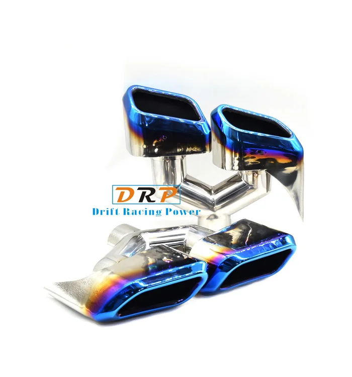 Одна пара задних автомобильных выхлопов из нержавеющей стали/обшивки синего