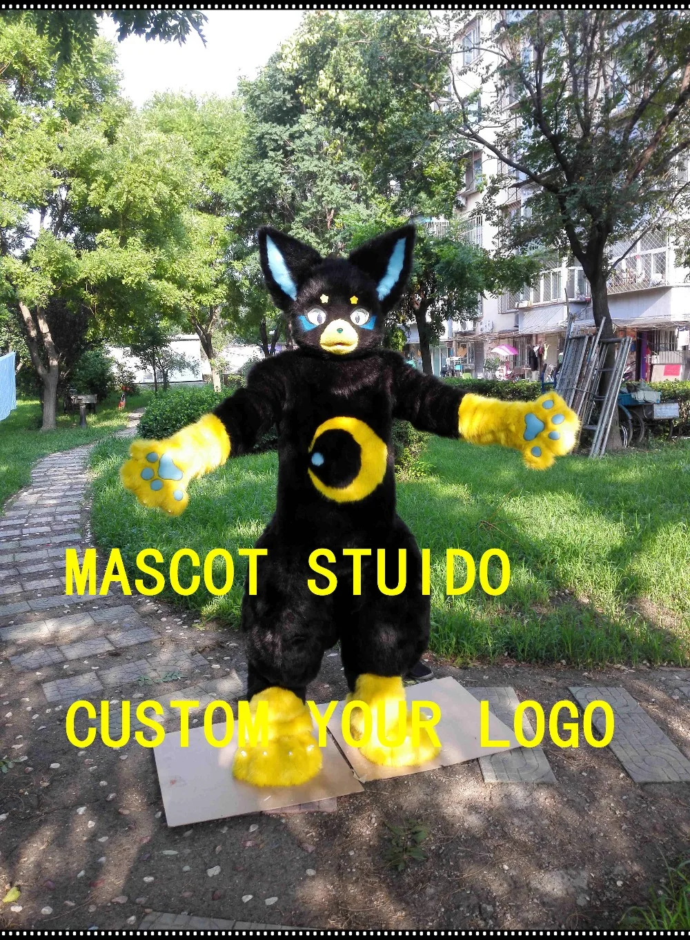 Милая собака chibi fursuit digigrade нога 3d подвижные глаза лиса костюм талисмана для