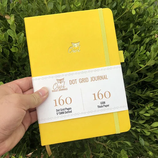 YELLOW-HARDCOVER Блокнот-журнал в твердом переплете, миллиметровая бумага в горошек - Цвет: YELLOW-HARDCOVER