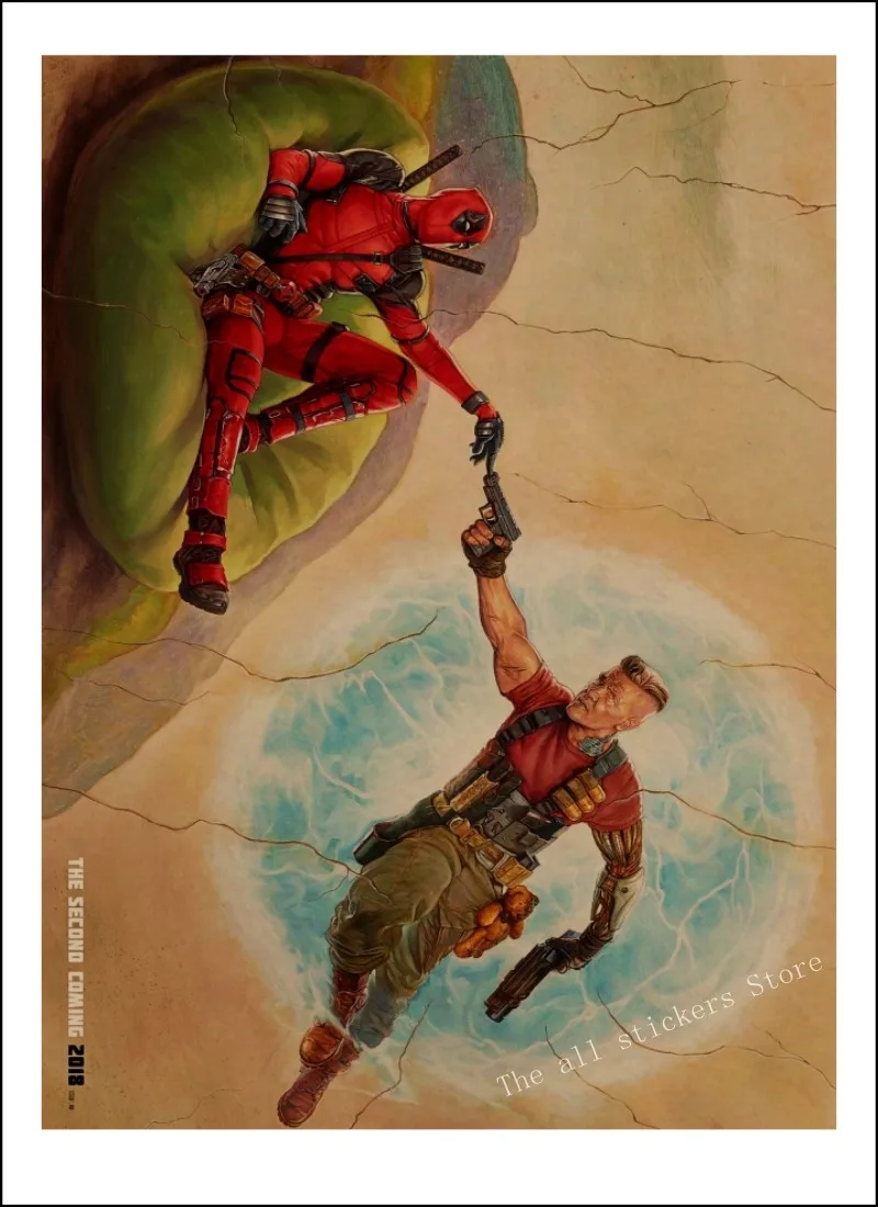 ВИНТАЖНЫЙ ПЛАКАТ marvel deadpool плакат настенные наклейки для детских комнат. Deadpool Marvel супергерой Ретро плакаты. Наклейки на стены. /807 - Цвет: 1