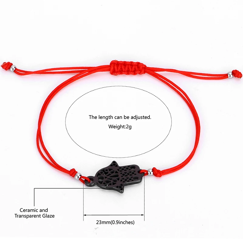 100 шт./лот Горячая Лаки Каббала красный нити Браслеты удивительная цена Керамика