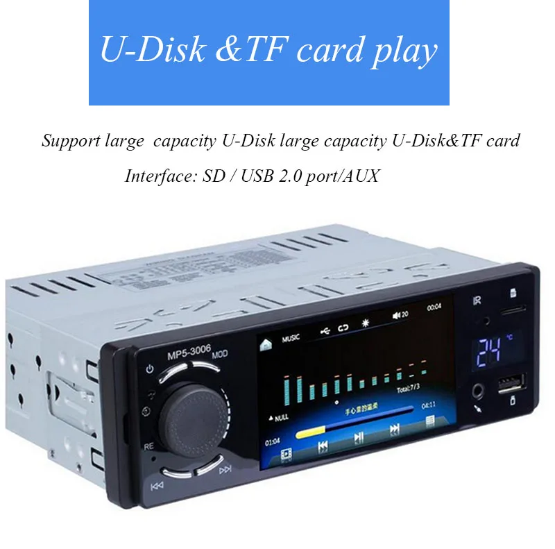 Mirrorlink Автомобильный мультимедийный MP5 плеер авторадио 1 Din Bluetooth Сенсорный экран USB TF температурный дисплей музыка u-диск USB подключение