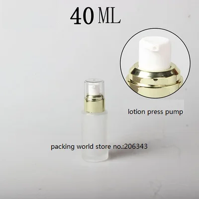 40 мл матовый/зеленый/синий стеклянная бутылка Gold насос прозрачной крышкой для