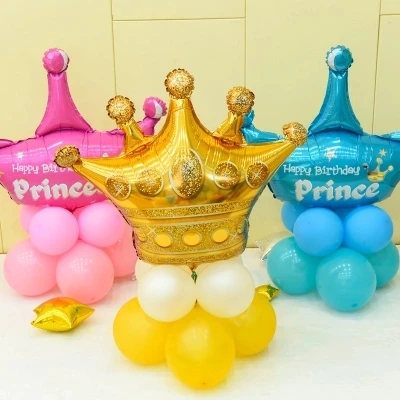 12 шт. большой цвета: золотистый Синий Розовый Корона Воздушный шар с гелием