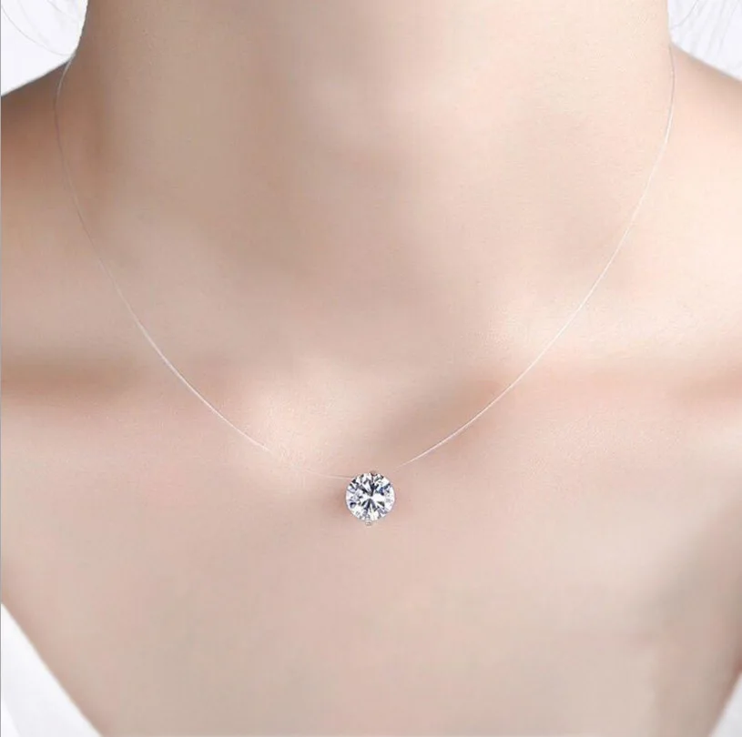VEKNO прозрачный со светящимся кубическим цирконием колье ожерелье s &amp Подвески