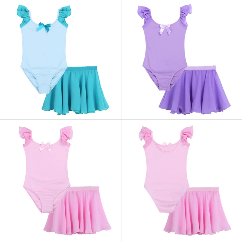 2Pcs Gymnastics Leotard for Girls Ballet Dress Kids Dance Wear Costumes Leotards Girl Ballerina Clothes | Детская одежда и обувь