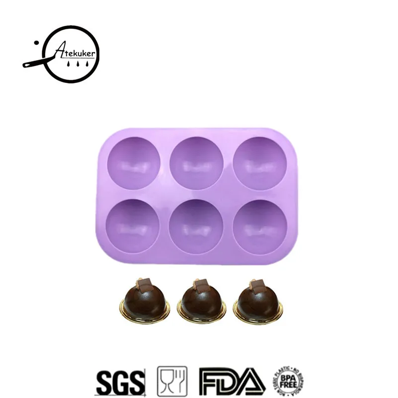 Atekuker 5 шт. полусферы Форма силиконовые формы для тортов Сладкая Конфета шоколад формы для Мусса для приготовления торта своими руками пресс-формы для выпечки