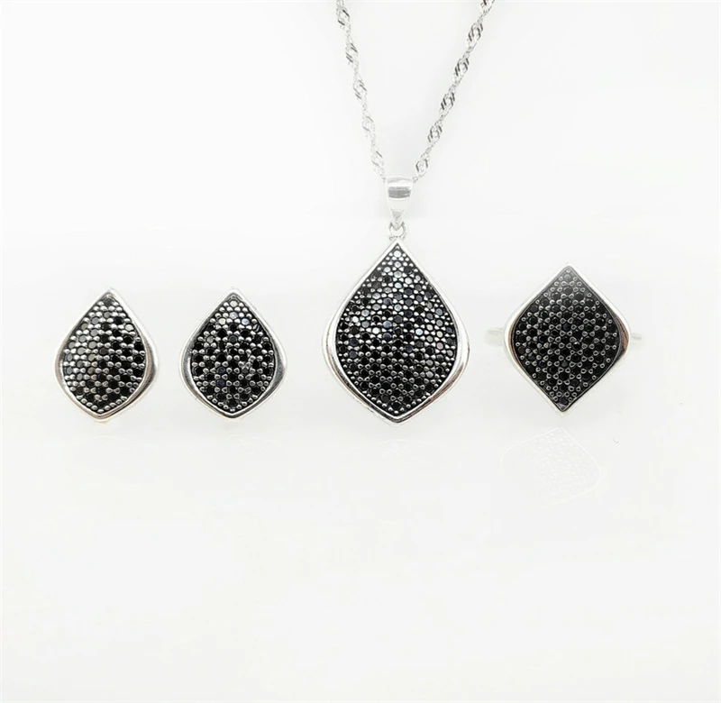 Красный/синий/черный натуральный камень серебро 925 пробы женский ювелирный набор