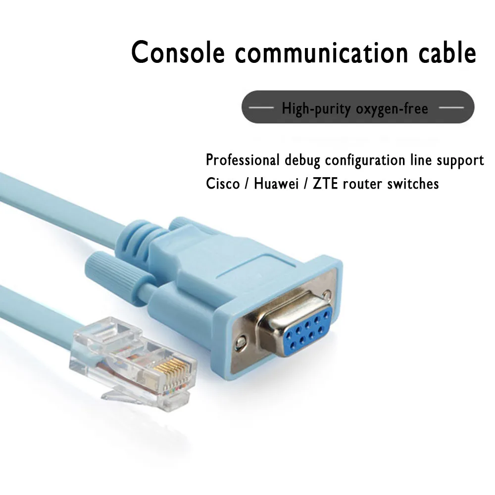 Синий адаптер Ouhaobin 1 8 м DB 9Pin RS232 последовательный к RJ45 CAT5 Ethernet кабель консоли LAN 9